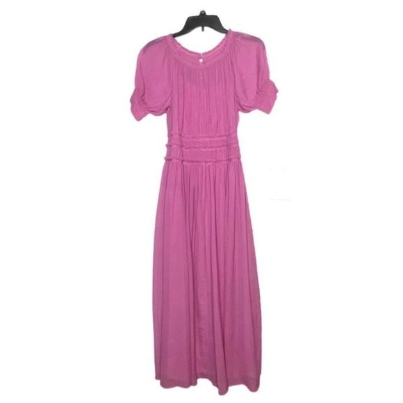 Rebecca Taylor NWT Chiffon Pleated Split Short Sleeve
Midi Orchid 4 MSRP $495 - Picture 7 of 10